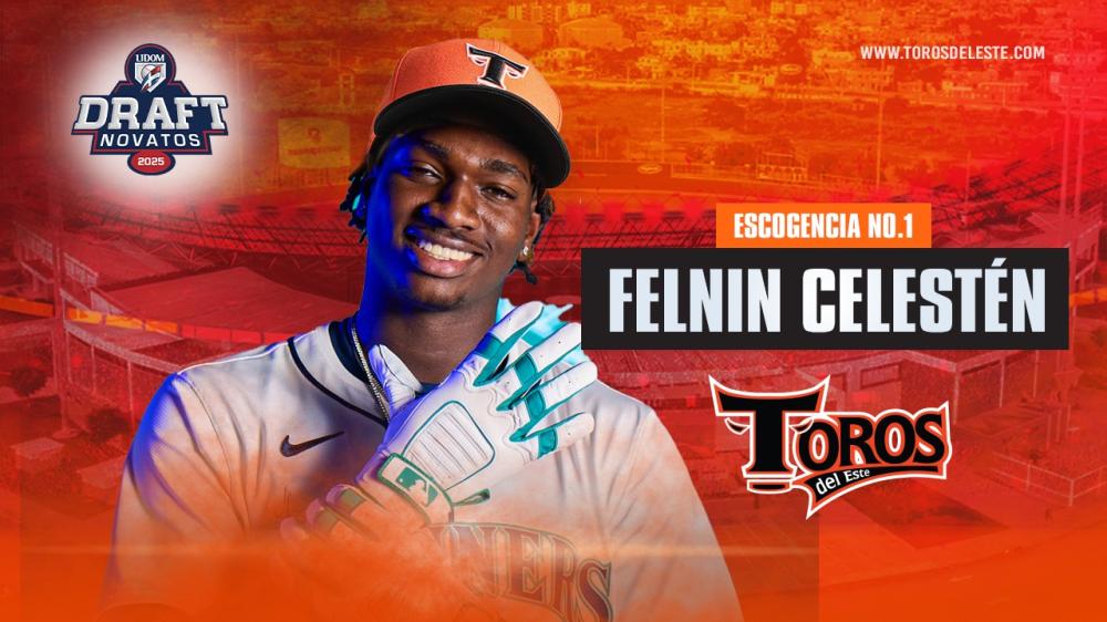 Los Toros del Este dieron la bienvenida a Felnin Celestén, escogencia número 1 del Draft de Novatos 2025, quien se une al equipo romanense como una de las principales promesas del béisbol dominicano.